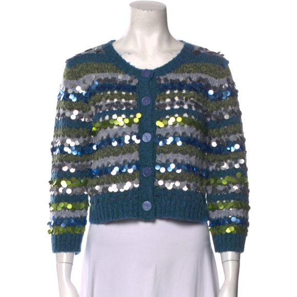 Cinq à Sept Multicolor Sequin Cardigan